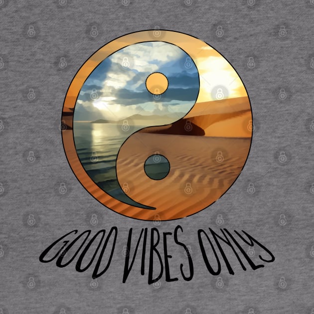 yin yang - good vibes only - black by EDDArt